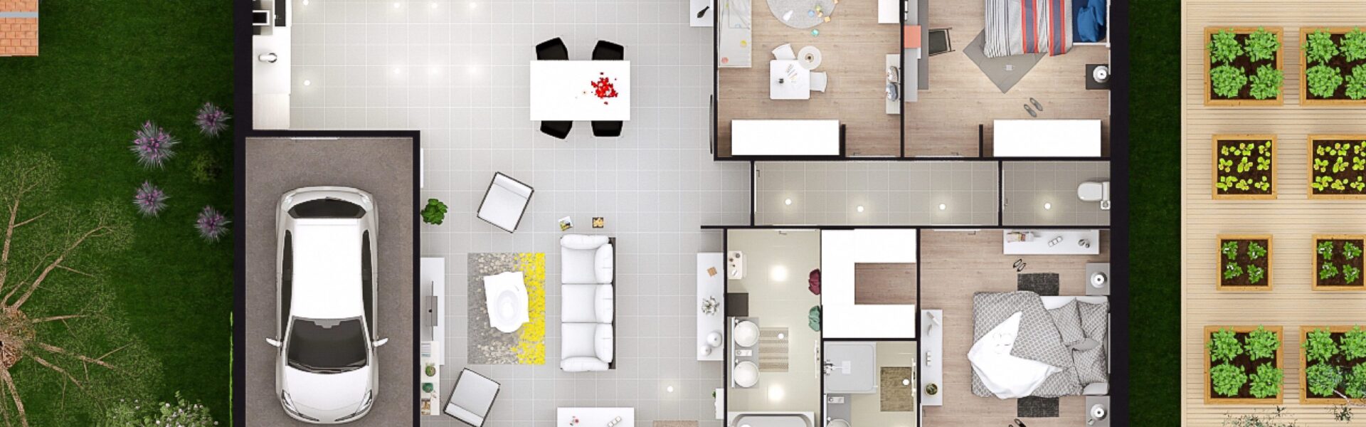 Coupe 2D maison